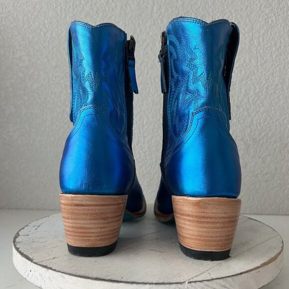 Lane SMOKESHOW Womens Cowboy Bootie 8.5 Blue Western Cowgirl Short Ankle Boots - Picture 3 of 12